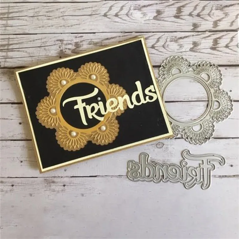 Металлические штампы YaMinSanNiO в виде подсолнуха с надписью Friends для