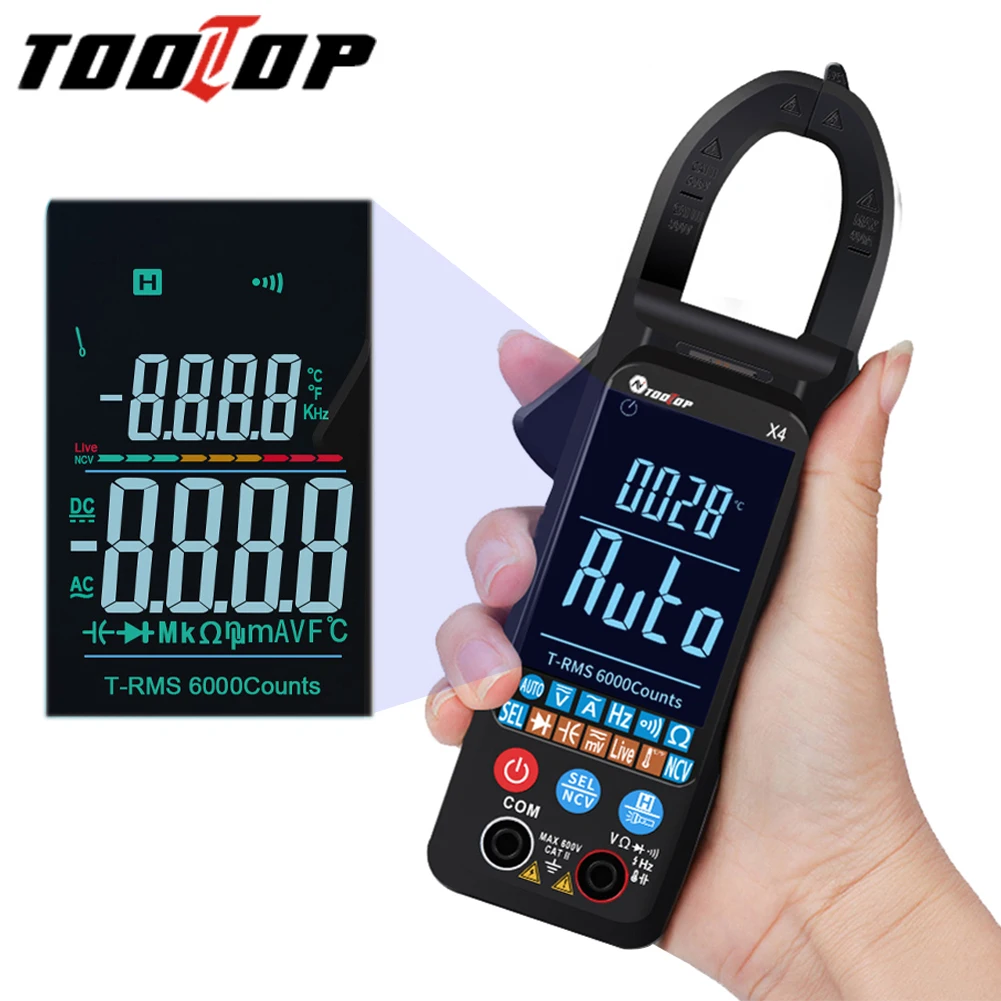 Мультиметр TOOLTOP X4 X5 цифровой цветной с большим экраном 6000 отсчетов | Инструменты