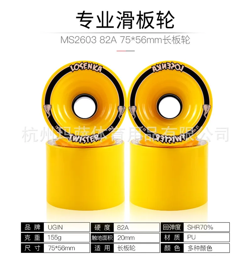 4 pcs/lot 82A High Performance Street Brushing Skate Board Wheel 75mm*56mm Skateboard Rodas for Flat Single Double Long Road | Спорт и