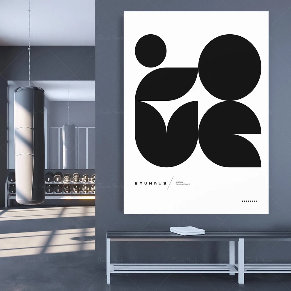 Bauhaus художественный выставочный постер с надписью Love современный абстрактный
