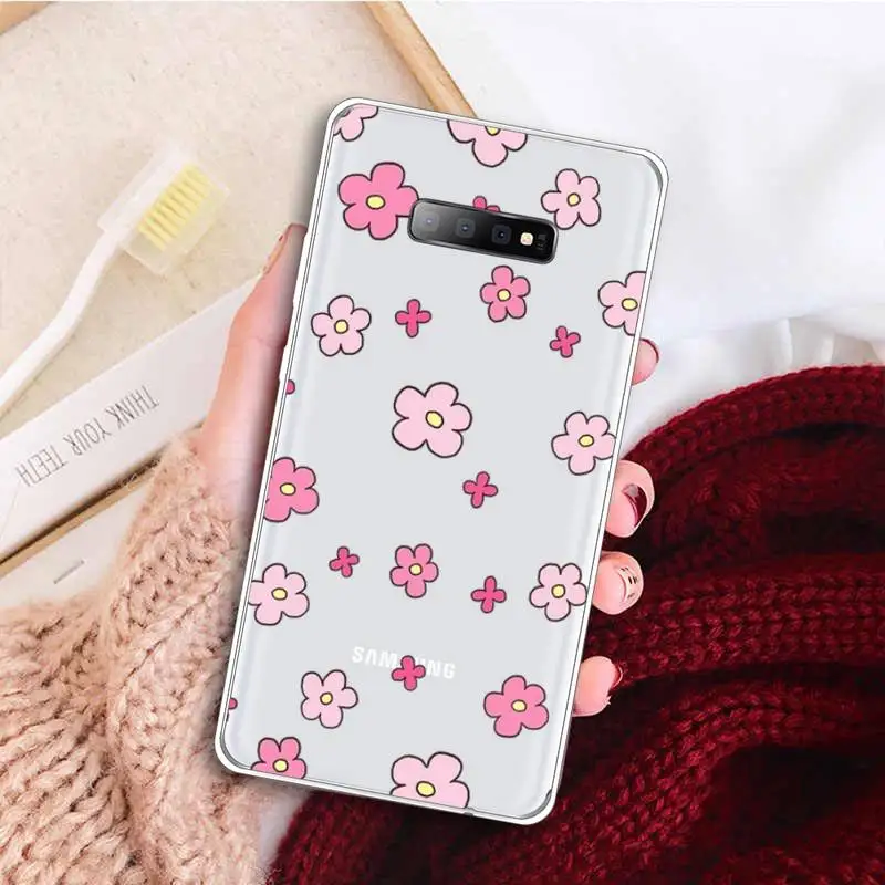 

Cute flower creative cartoon Phone Case Clear Transparent for samsung A 21s 50 71 S 8 9 20 note 10 20 plus ultra