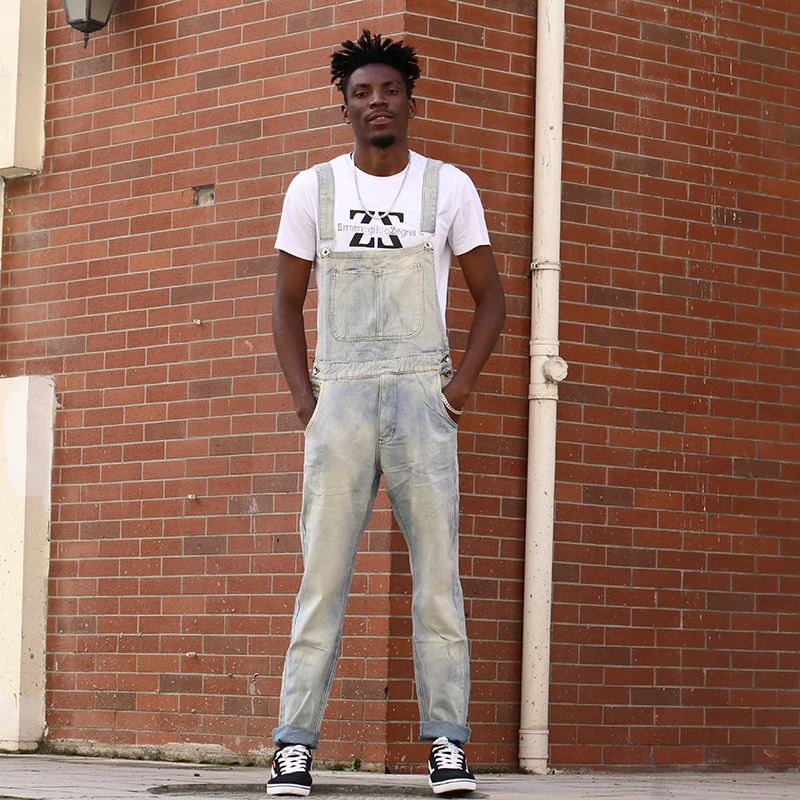 Мужские джинсы корейский прямой светильник-Цвет Джинсовый комбинезон Мужская