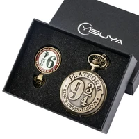 vintage kings cross london 9 34 platform quartz pocket watch gifts set with 9 34 platform chain necklace pendant clock reloj