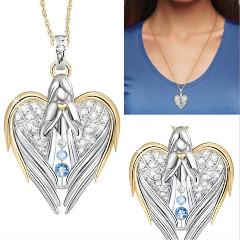 Новое качественное колье с кристальным ангелом для женщин - идеальный подарок для друзей