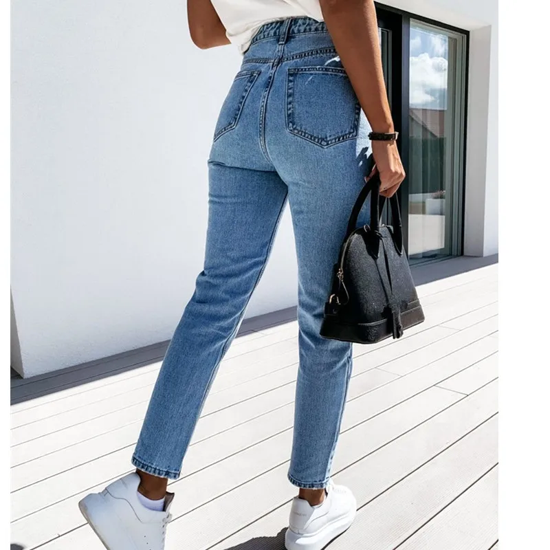 

2021 Pants Vintage High Waist Jeans Woman Women's Jeans Full Length Mom Jeans Denim Pants Vaqueros Mujer