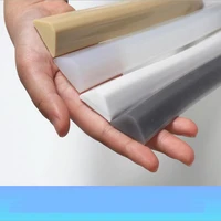 collapsible water dam strip for shower and sink adhesive silicone seal strip barrier for bathroom floor countertop and bathtub