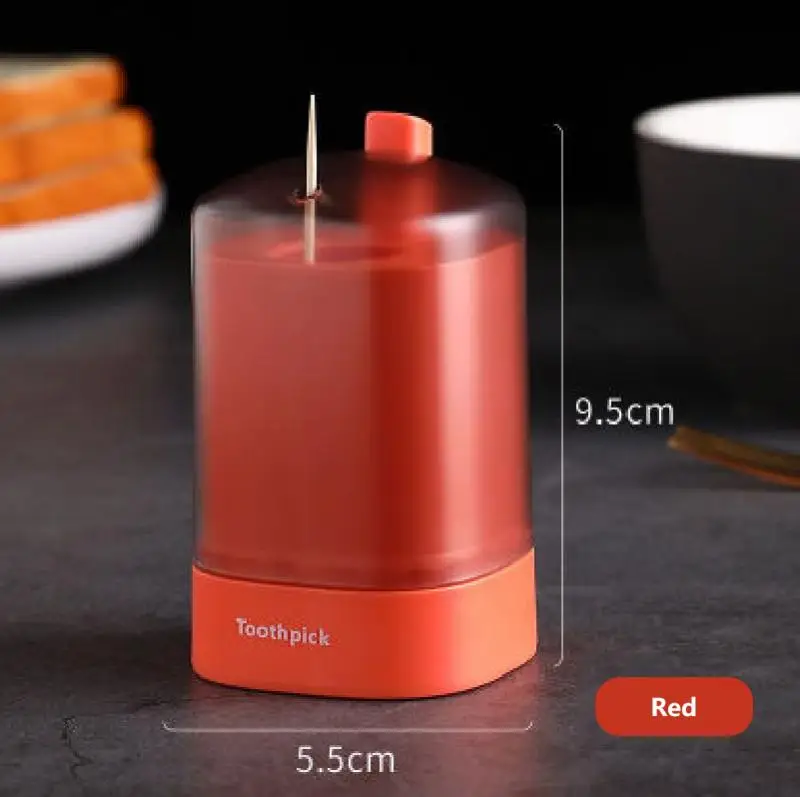 

Creative Automatic Pop-up Toothpick Box Durable Plastic Toothpick Storage Box Suitable For Home Living Dining Room