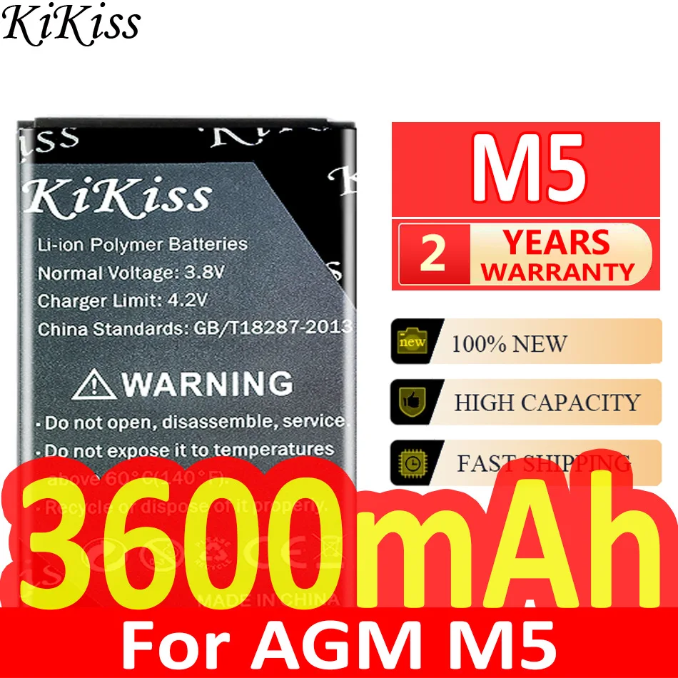 

Мощный аккумулятор 3600 мАч KiKiss M 5 для AGM M5