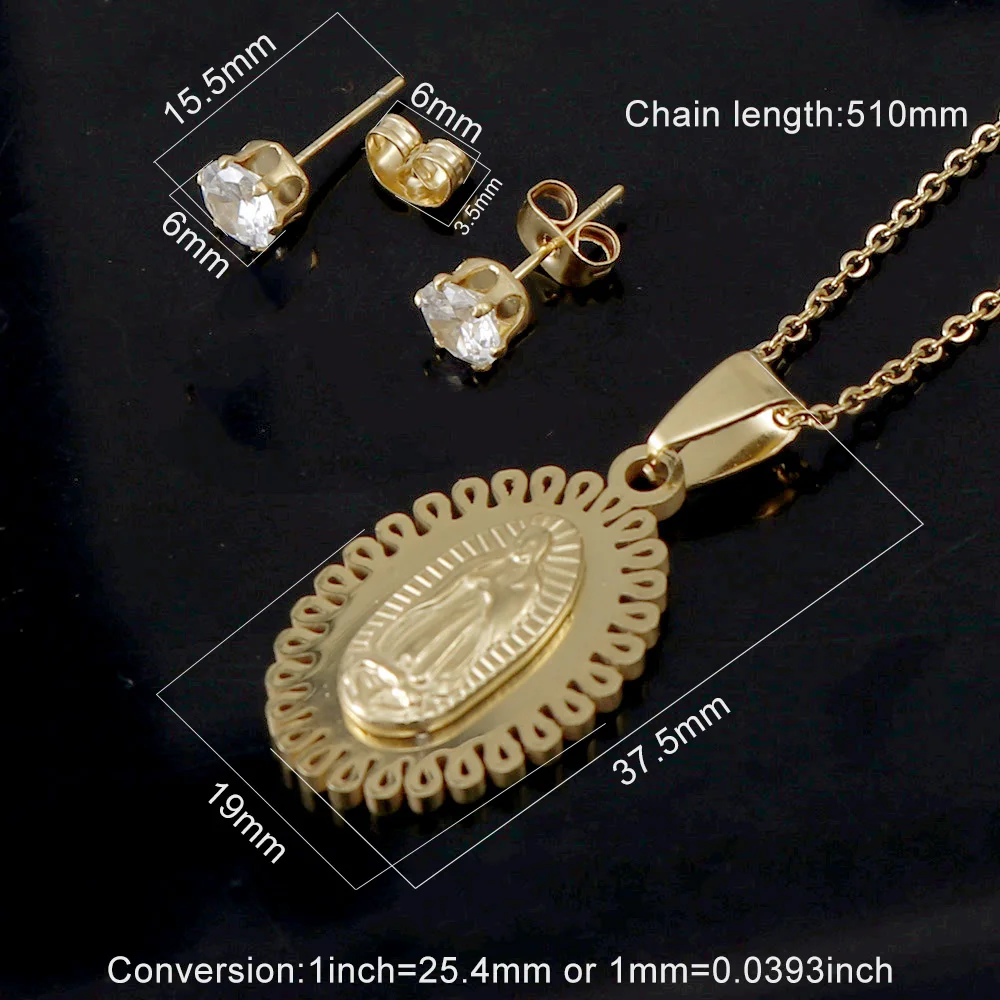 Овальное ожерелье из нержавеющей стали для женщин золото христианские костяные