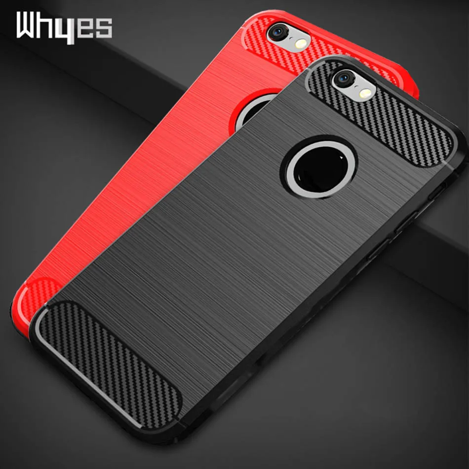 Мягкий силиконовый чехол для iphone 6S Plus из углеродного волокна ТПУ противоударные