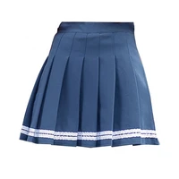 60 dropshippingwomen pleated skirt good elasticity high waist solid color girlish sexy a line skirts for summer