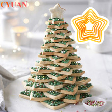 Galletas Molde cortador de galletas con forma de estrella para árbol de navidad...