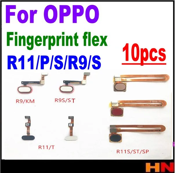 10 шт. для OPPO R11 R11S R11P R9 R9S сканер отпечатков пальцев гибкий кабель аксессуары
