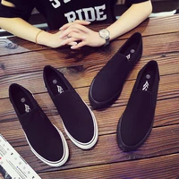 new black canvas shoe casual breathable spring autumn slip on walking shoes size39 44