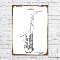 saxophone 1936 patent vintage retro metal tin sign metal sign music art decor fashion art decor poster bie174