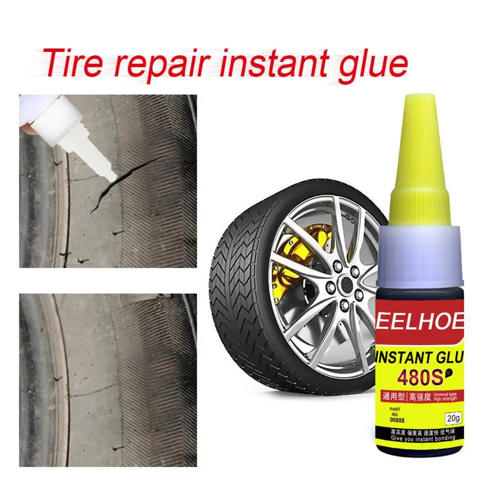 

Black Super Glue Car Rubber Repair Tire Glue 480S Car Adhesives Tire Repair Glue Sealer Window Speaker Seal Tire Repair Glue