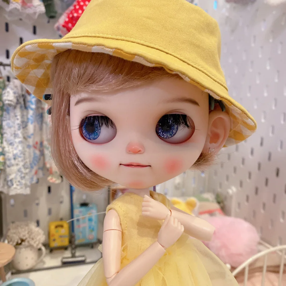 

Кукла neo Blyth NBL 1/6 BJD с индивидуальным лицом, большими глазами, шарнирная кукла с париком, кукла ручной работы с белой кожей