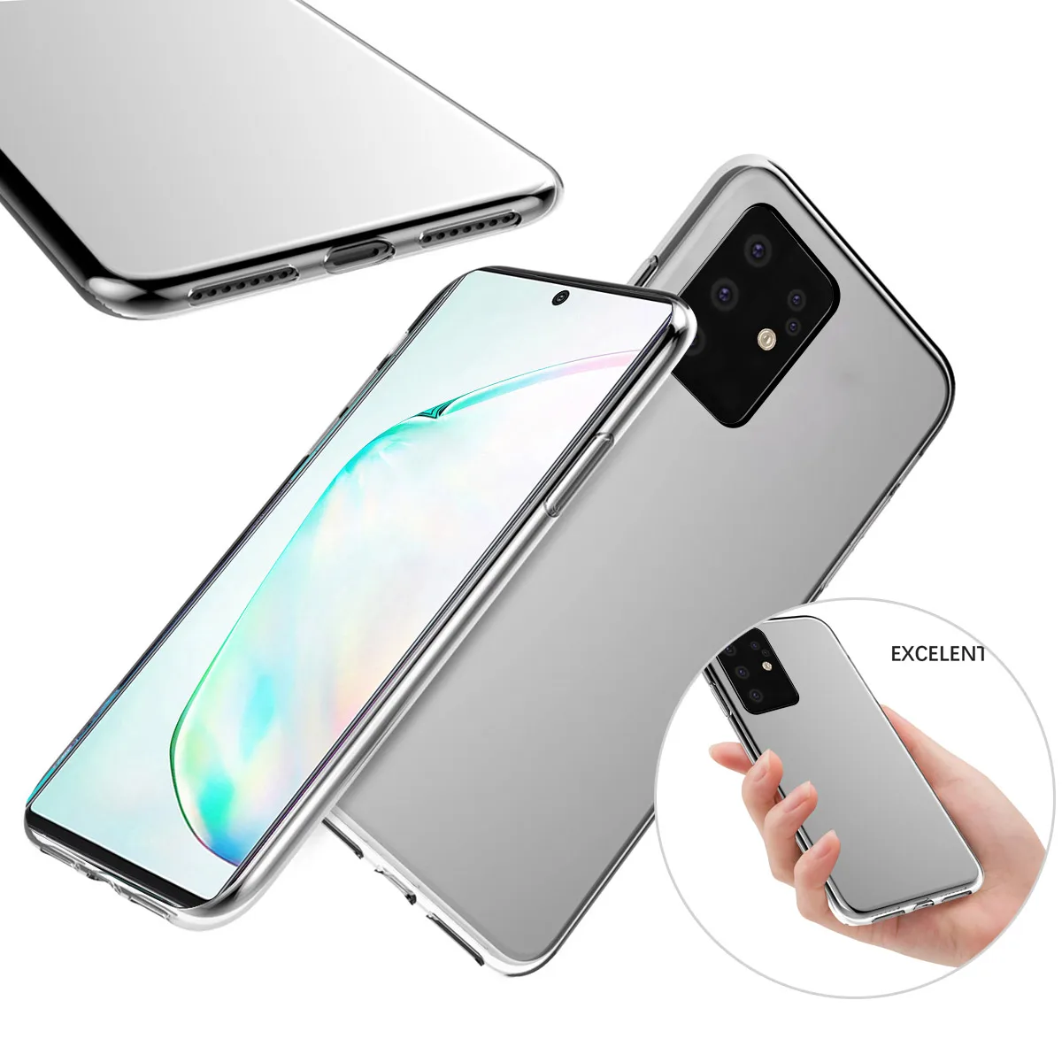 Чехол для Samsung Galaxy S20 Plus силиконовый тонкий мягкий Прозрачный ударопрочный чехол