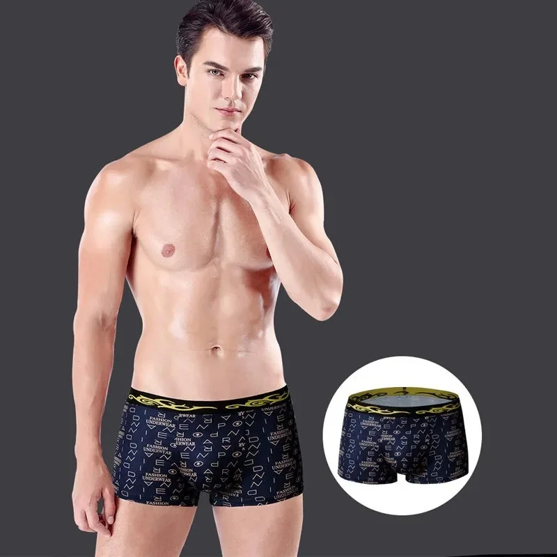 Мужские трусы 4 шт./лот модное нижнее белье боксеры брендовые размеры от M до 3XL |