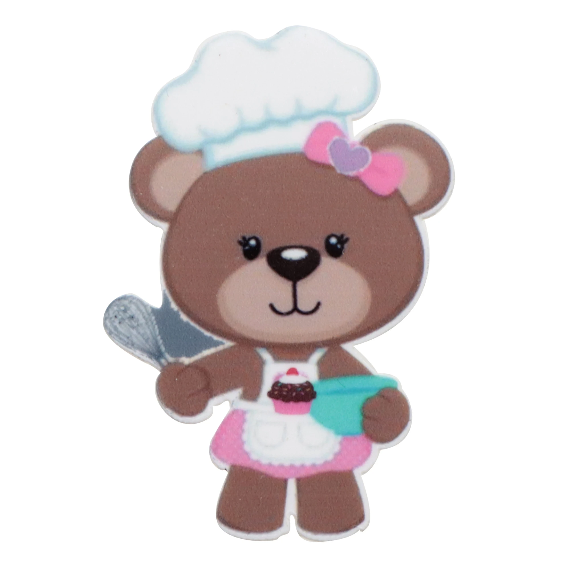 Симпатичный медведь еды конфеты акриловая плоская смола DIY пришить бант подарок