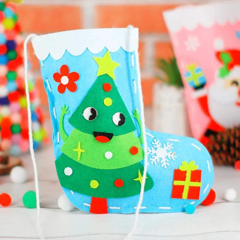 

Рождественский подарок ручной работы DIY сумка милый новый мультфильм снеговик лося сапоги носки Рождественская елка подвеска Украшение