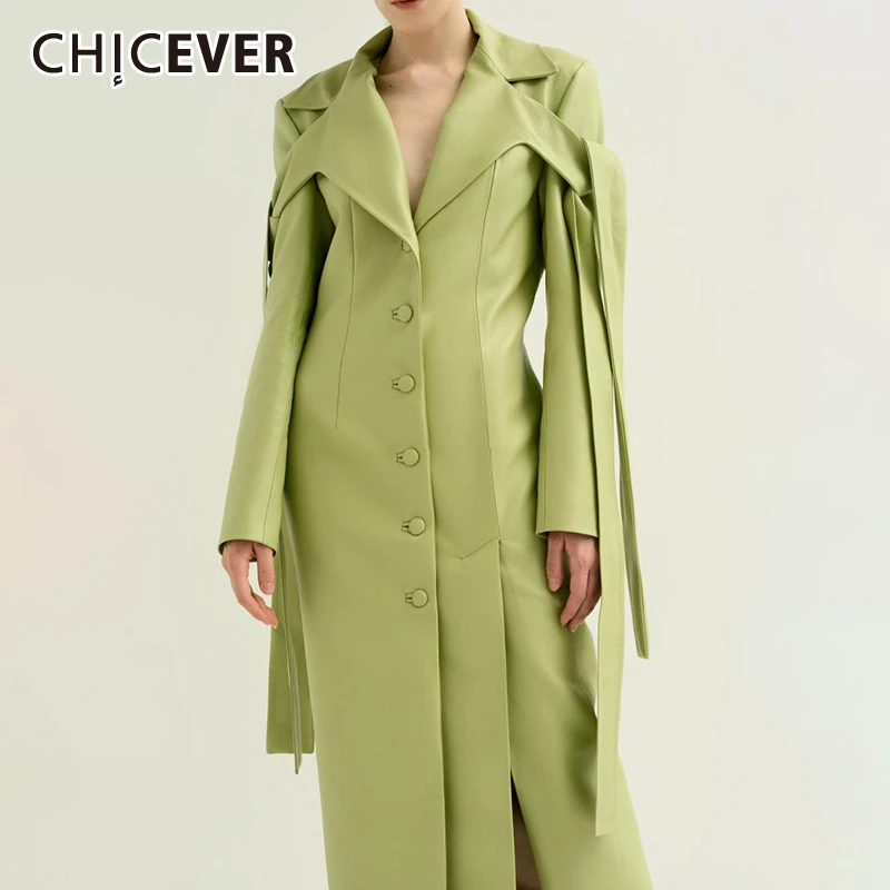 CHICEVER из искусственной кожи и шнуровкой крест накрест Для женщин пальто с