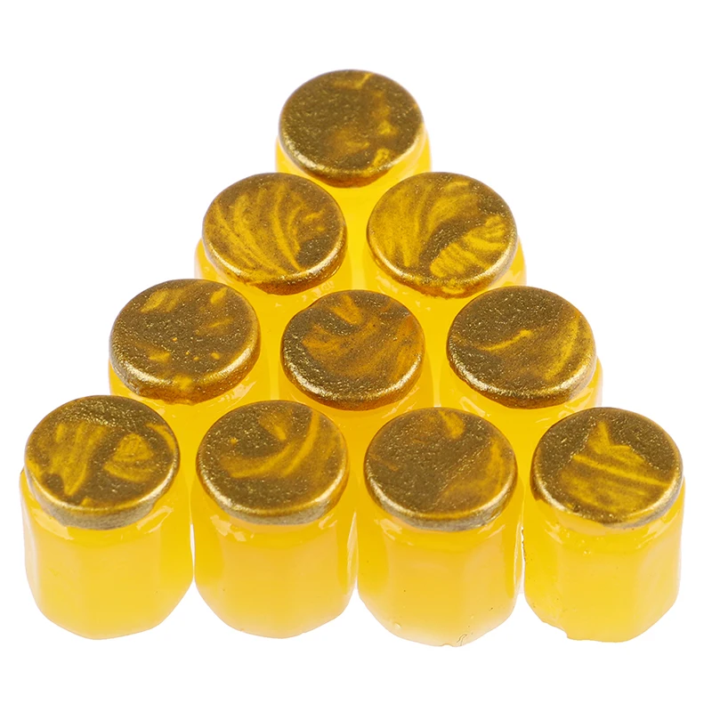 

10Pcs Resin Fruit Honey Tea Jam Jars Cup Doll House Miniature Honey Pomelo Tea