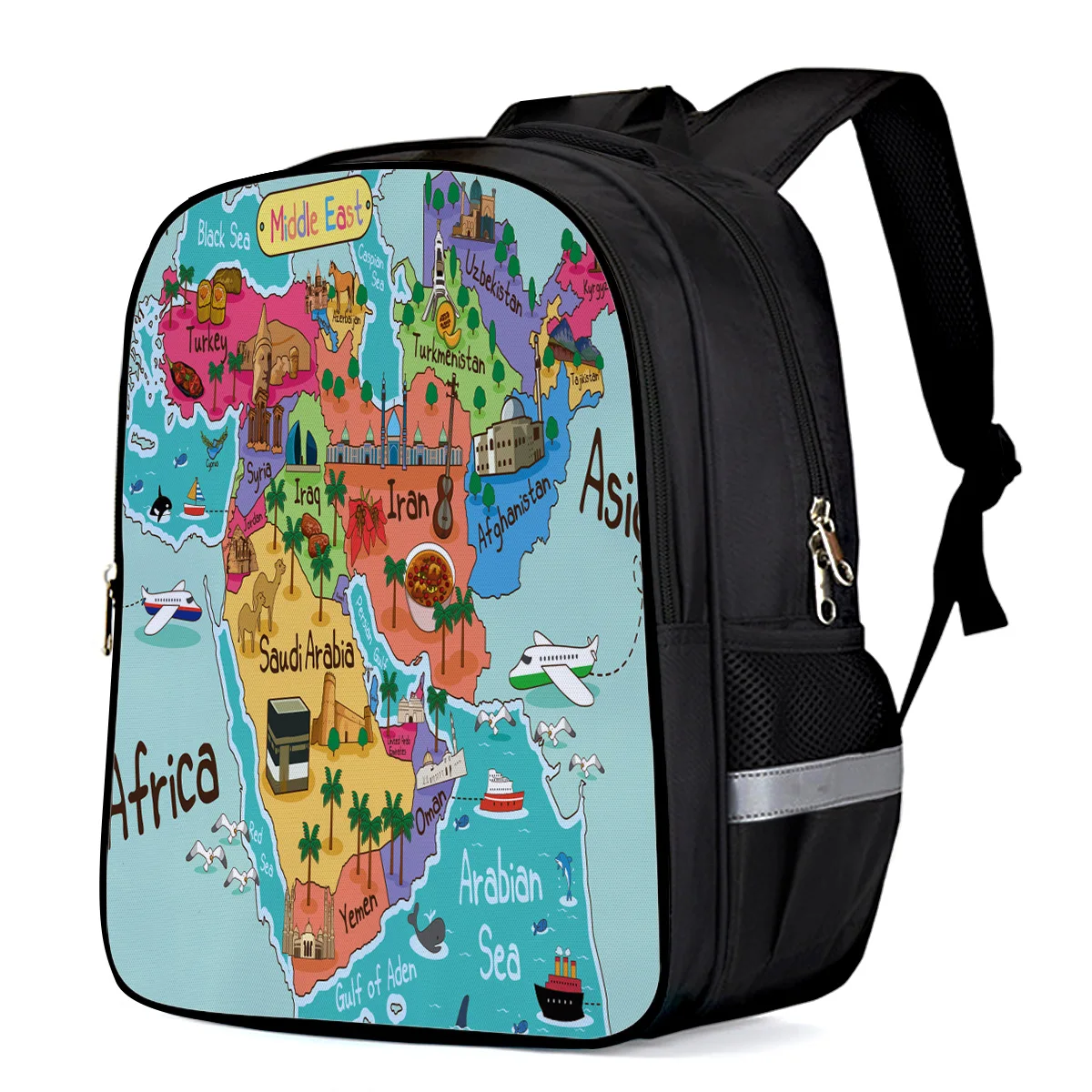 Арабская карта мультфильм искусство растение красочный ориентир ноутбук Shoulderbag