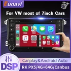 Eunavi 2 DIN Android 10 автомобильное радио для VW Passat B6 CC Polo GOLF 5 6 Touran Jetta Tiguan Magotan Seat мультимедийный плеер GPS 2Din