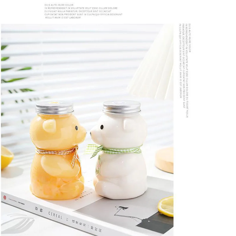 6 шт./лот 350 мл Милая прозрачная пластиковая бутылка ПЭТ для напитков молока чая в