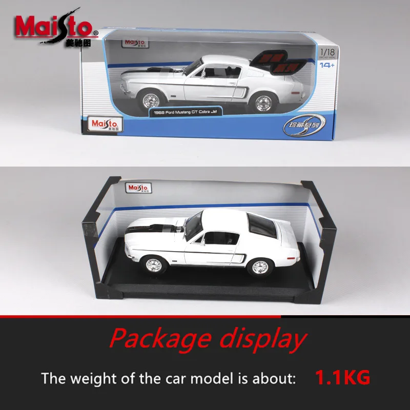 Maisto 1:18 1968 Ford Mustang GT автомобильный брелок для автомобильных ключей имитационная
