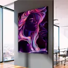 Картина Неоновая Женщина красочная Картина на холсте, современный домашний декор комнаты