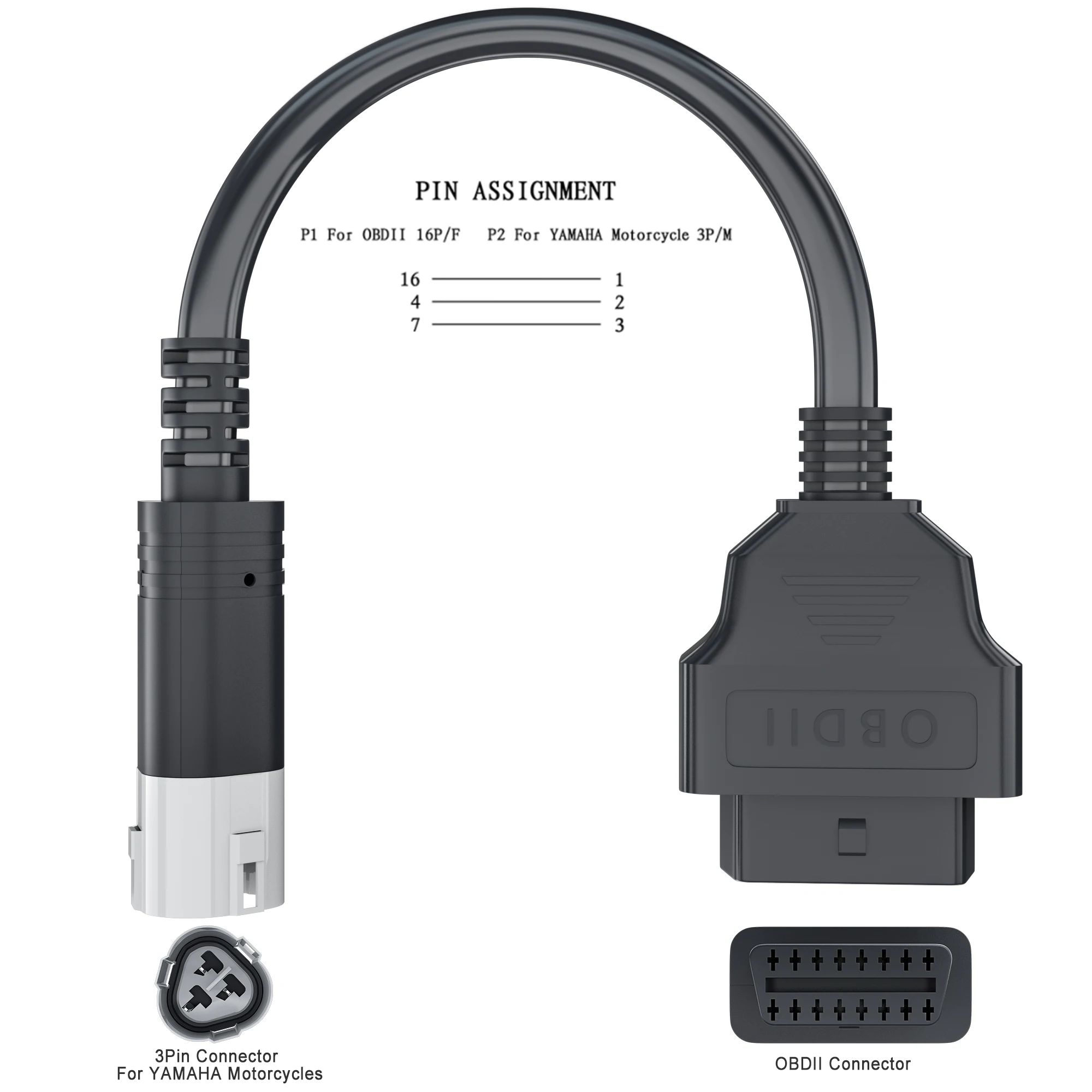 OBD2 Extension Cable For Moto Full Set YAMAHA 3Pin/4Pin Honda 4Pin/6Pin KTM 6Pin K+CAN Universal | Автомобили и мотоциклы