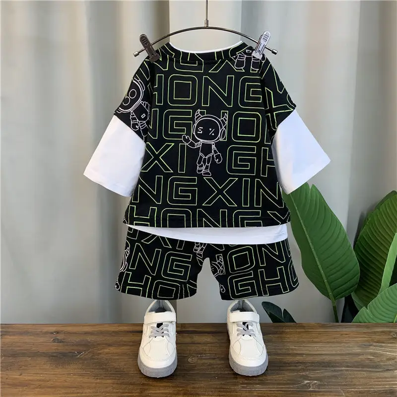 Рубашка и шорты с коротким рукавом для мальчиков на возраст 2-10 лет |