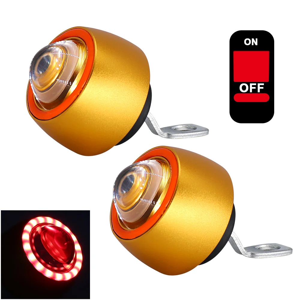 Red Angel Eyes Пара moto rcycle светодиодные фонари мини размер ангельские глазки мото rbike фары прожекторы фары мото точечная фара DRL 12 В - Цвет: Red Angel Eyes