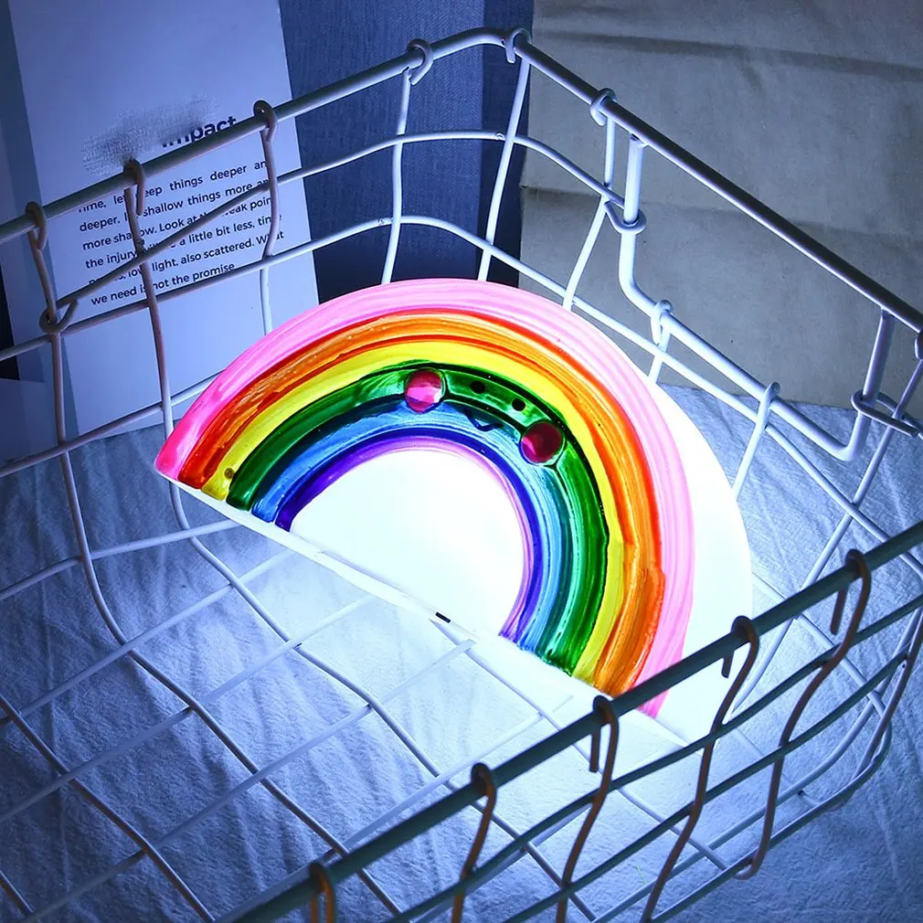 Корейский стиль милый силиконовый в форме радуги украшение лампы детский макет