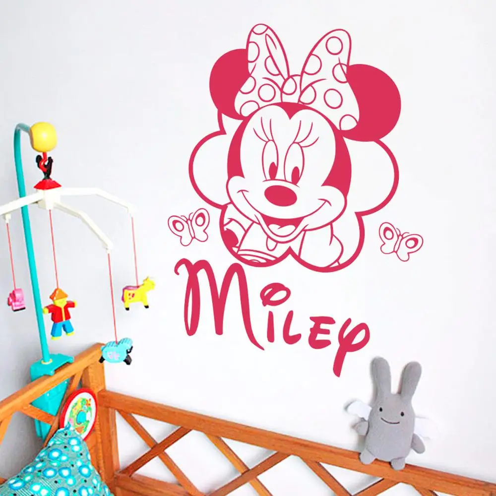 Персонализированные наклейки на стену Микки и Минни Маус|Наклейки стену| |