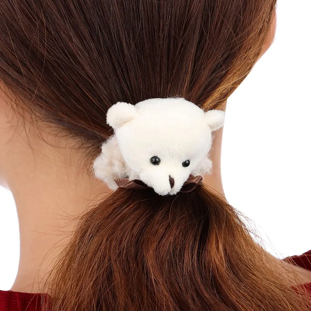 Милый медведь искусственная эластичная повязка для волос Корейская милая