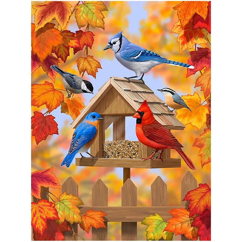 

DIY Full Drill Diamond Painting Kit,Adult Diamond Painting Kit, Crystal Diamond Art for Home Decoration Bird House
