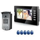 Домофон с радиочастотной идентификацией, видеодомофон с дальностью доступа 7 дюймов, с удаленной разблокировкой, функцией ночного видения, 1000 ТВ-линий