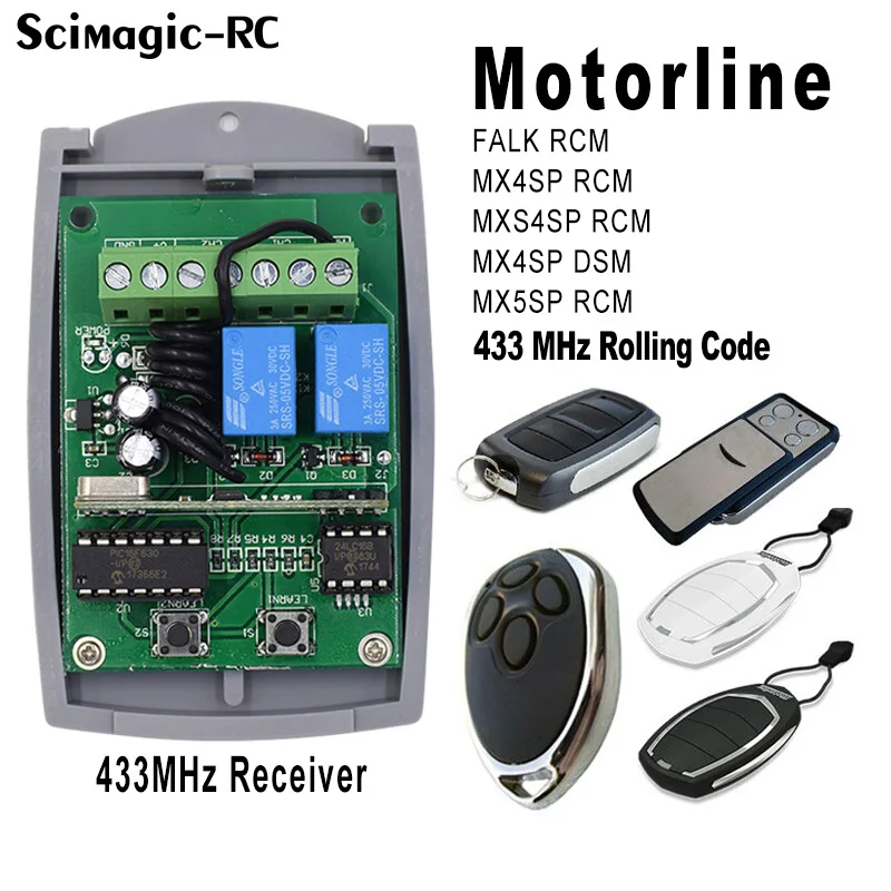 

Motorline MX4SP MXS4SP DSM RCM RCA MX5SP 433MHz Garage Door Opener 2ch 12V 24V DC Switch Controller with 433MHz Transmitter