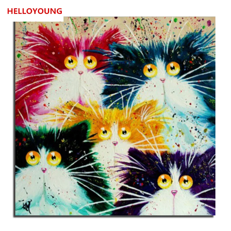 

Cat's wild hope Handpainted Oil Painting Digital Painting by numbers oil paintings chinese scroll paintings Home Decoration