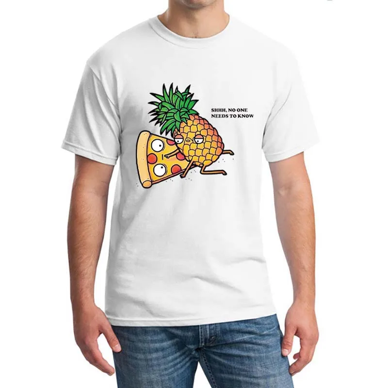 

Summer Men and Women 3D Printed T-shirt Casual Short-sleeved Sportswear Fresh Pineapple Pizza Cartoon Fruit Fun Solid Color Top