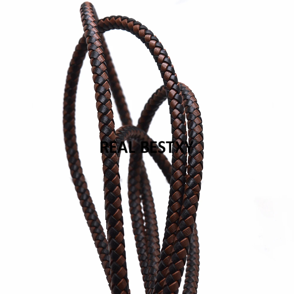 2 м/лот приблизительно 6 мм коричневый черный цвет Плетеный Круглый Шнур из