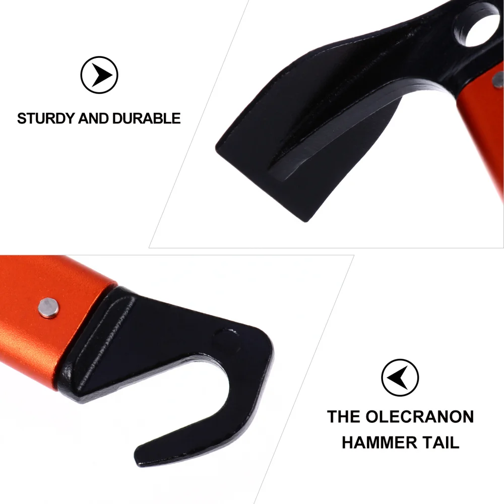 

1 Set/12PCS Outdoor Camping Tent Tool Triangular Nail Shovel Head Hammer(Orange)