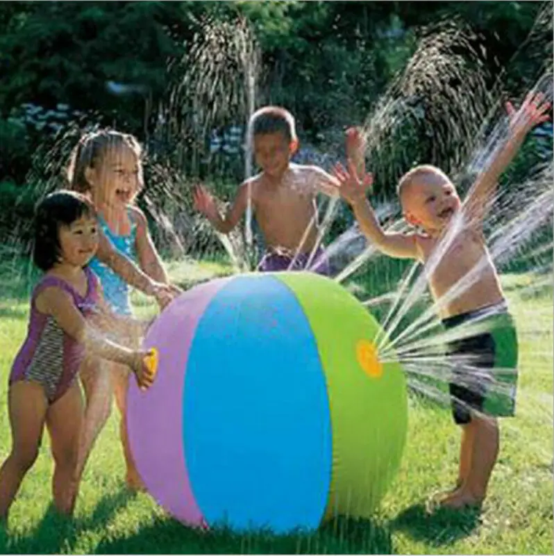 Aspersor de bola de agua inflable para niños, al aire libre para la playa juguete, globos de agua para bebés, 3 años + 75cm de diámetro