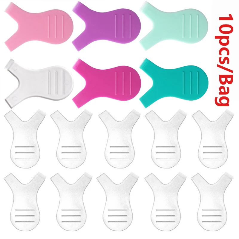 

10Pcs/Bag Eyelashes Lift Silicone Curler Eye Lash Extension Graft Brush Transparent Eye Lash Perming Pad Y Shape Mascara Tool