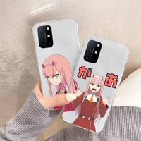 darling in the franxx zero two phone case transparent for oneplus 7 9 8 t pro design shell coque cover