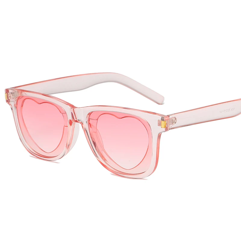 

2021 New Fashion Heart Shaped Sunglasses Women Brand Designer Plastic Reflective Sun Glasses for Women UV400 Girl Oculos De Sol