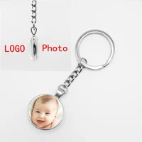 2019handmade personalized photo family double sided long keychain baby dad mother brothers and sisters family portrait key chain